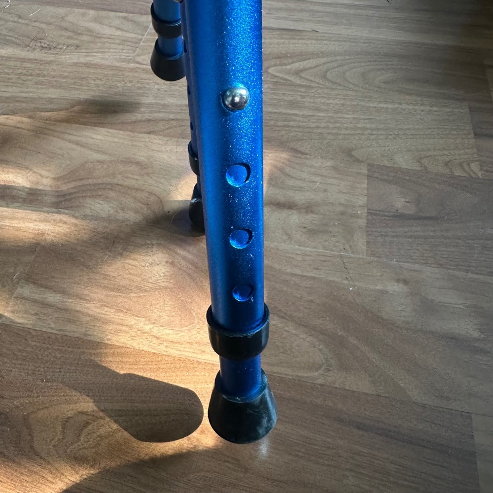 Yokaboze Cane Seat 3 Leg Blue Folding Adjustable Tripod Walking Stick Outdoor - Picture 4 of 5